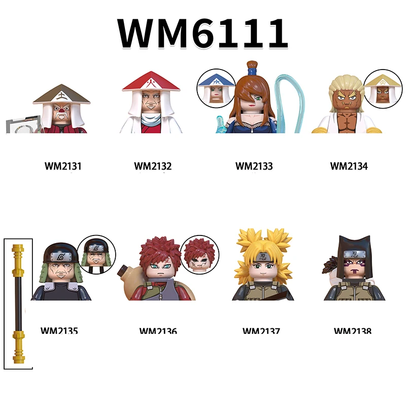 

Cartoon Action Figures accessories Building Block children WM6111 WM2131-WM2138 WM2132 WM2133 WM2134 WM2135 WM2136 WM2137