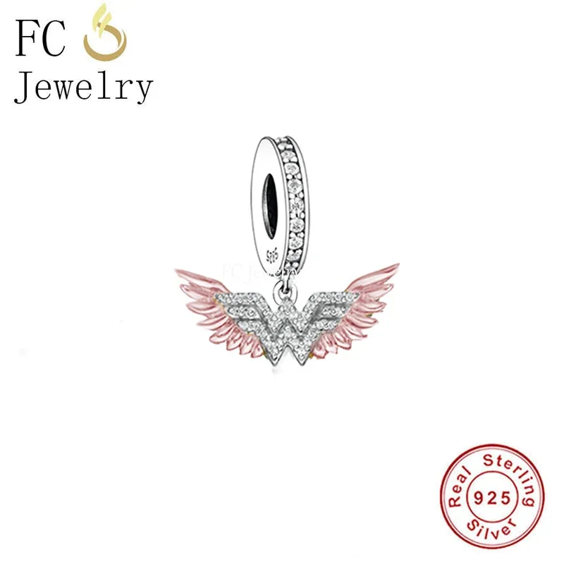 Fc Jewelry Fit Original Pan Charms Bracciale 925 Sterling Silver Rose Gold Angel Wings Bead Per Fare Le Donne Berloque 2022