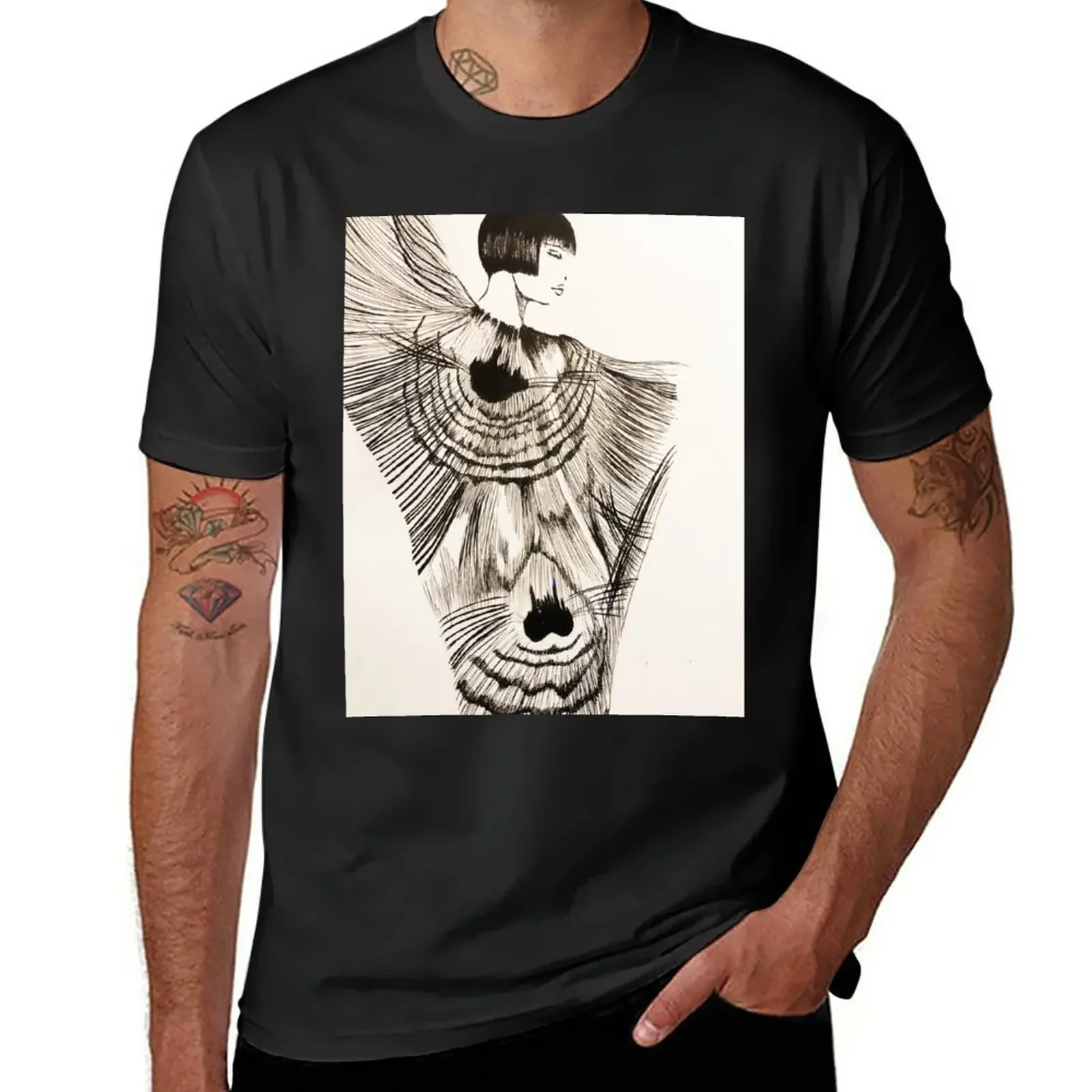 Valentina Di Crepax Peacock Dress T-Shirt Plain Kawaii Clothes T-Shirt Aderenti Per Uomo