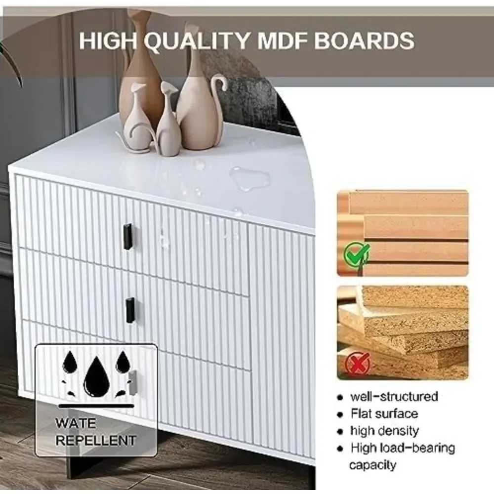 TV Stand for 50+ Inch TV, Modern Living Room Entertainment Center with Storage Cabinets,TV Table, Media Console with Ajustable 3