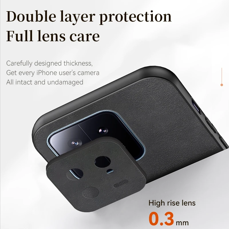 For Xiaomi 13 Phone: Sheepskin Leather Case for Xiaomi Mi 13 12 11 10 - Ring Holder Protective Len Luxury Men Mobile Gift Cover