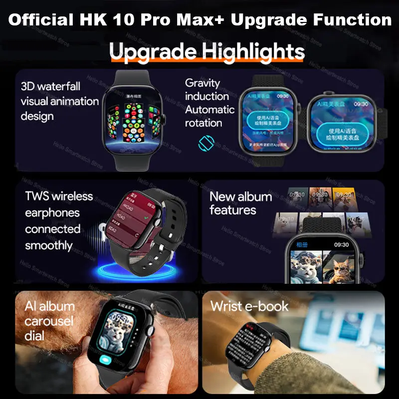 HK 10 Pro MAX Plus Smart Watch Series 10 46mm HD AMOLED 4G ROM Bluetooth Network Call AI Robot Clock NFC Compass Smartwatch 2025 4
