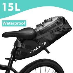 NEWBOLER 15L Waterproof Bicycle Tail Bag - Large Capacity, Foldable Saddlebag (PAC040)