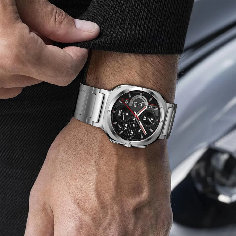 Premium Stainless Steel Link Bracelet for Smartwatches - No Gap Design