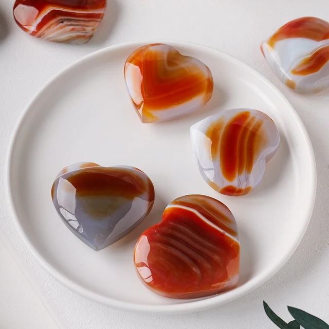 Red Agate Heart Shaped Healing Gemstone - Image 4