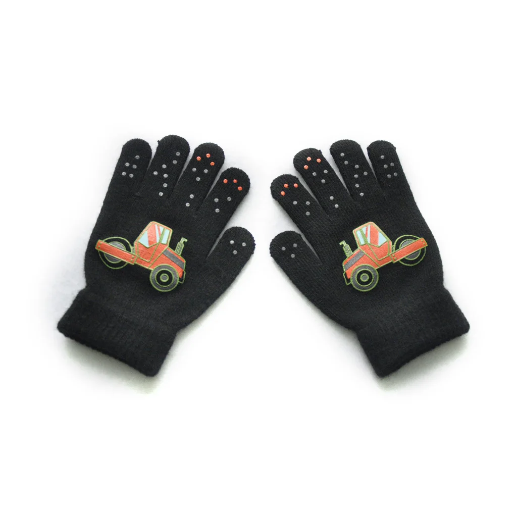 1 Pair Warm Kids Gloves Cartoon Style Child Finger Cover for Winter Wearing