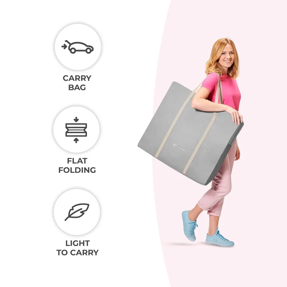 Travel Bassinet for Baby, Portable Folding Baby Bed with Built-in Mosquito net,Adjustable Hood and an Additional Cradle Function 5