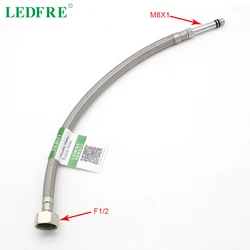 LEDFRE F1/2*M8x1 Kitchen Faucet Stainless Steel Braided Flexible Tap Plumbing Hose Water Rubber Tube Pipe Wire Hose LF15318B