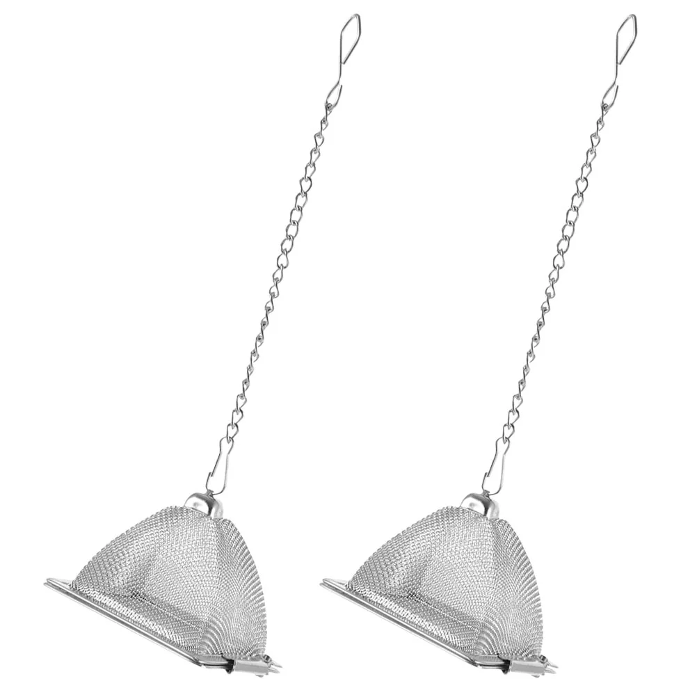 2 Pcs Stainless Steel Tea Strainer Pyramid Tea Infuser Reusable Leaf Filter Holder Small Kitchen Dining Bar Strainers
