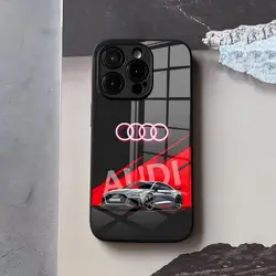 Sleek Sport Car Black Glass Phone Case - iPhone 15 Plus (Black1)