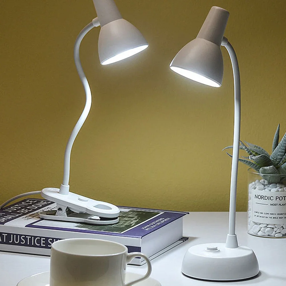 LED Eye Protection Book Night Light Adjustable Angle Mini Clip-On Study Desk Lamp AA Battery USB Plug-in for Bedroom Reading 2