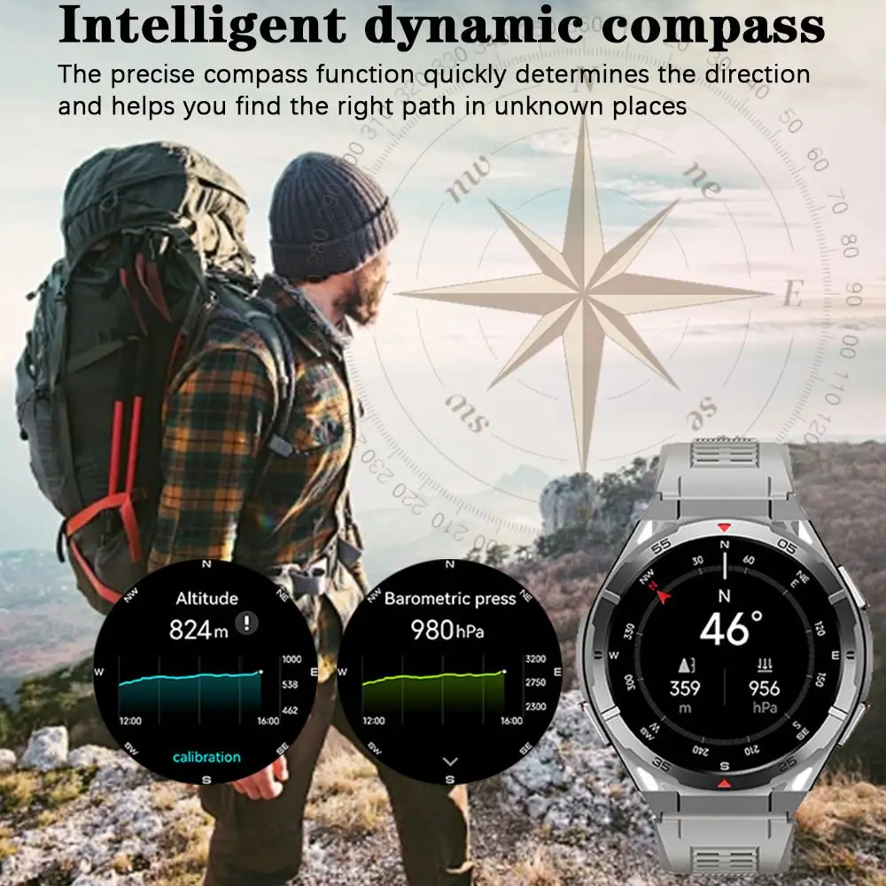 GPS Smartwatch Men 1.43‘’ AMOLED IP69K Waterproof Bluetooth HD Call Compass Altitude Barometer Multi Sport Mode Smart Watch 2025 3