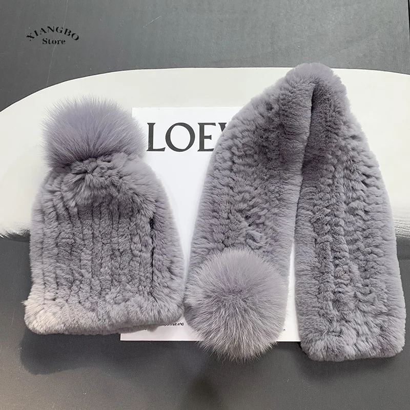 2Pcs Winter Baby Hat Scarf Set Solid Color Toddler Bonnet Cute Pompom Knitted Hats Outdoor Warm Infant Accessories