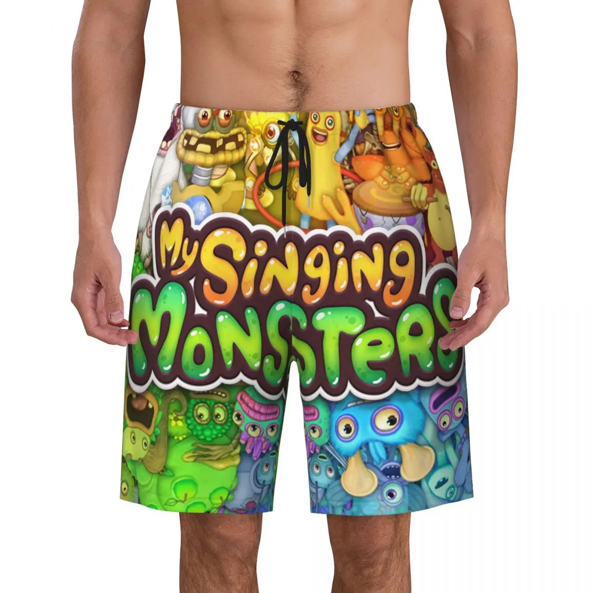 

My Singing Monsters Boardshorts Men Quick Dry Board Shorts Cartoon Anime Game Swim Trunks Custom Print Bathing Suits