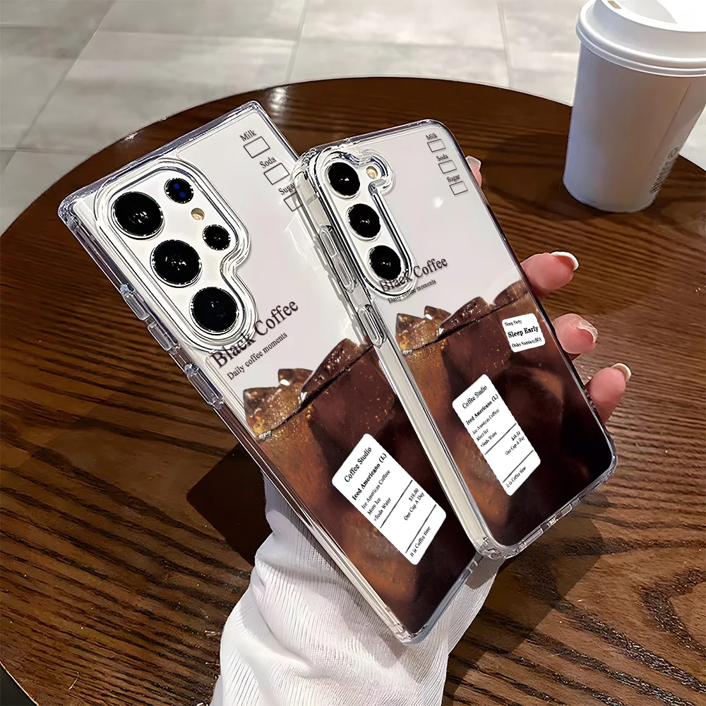 Transparent Shockproof Soft Silicon Coffee Phone Case