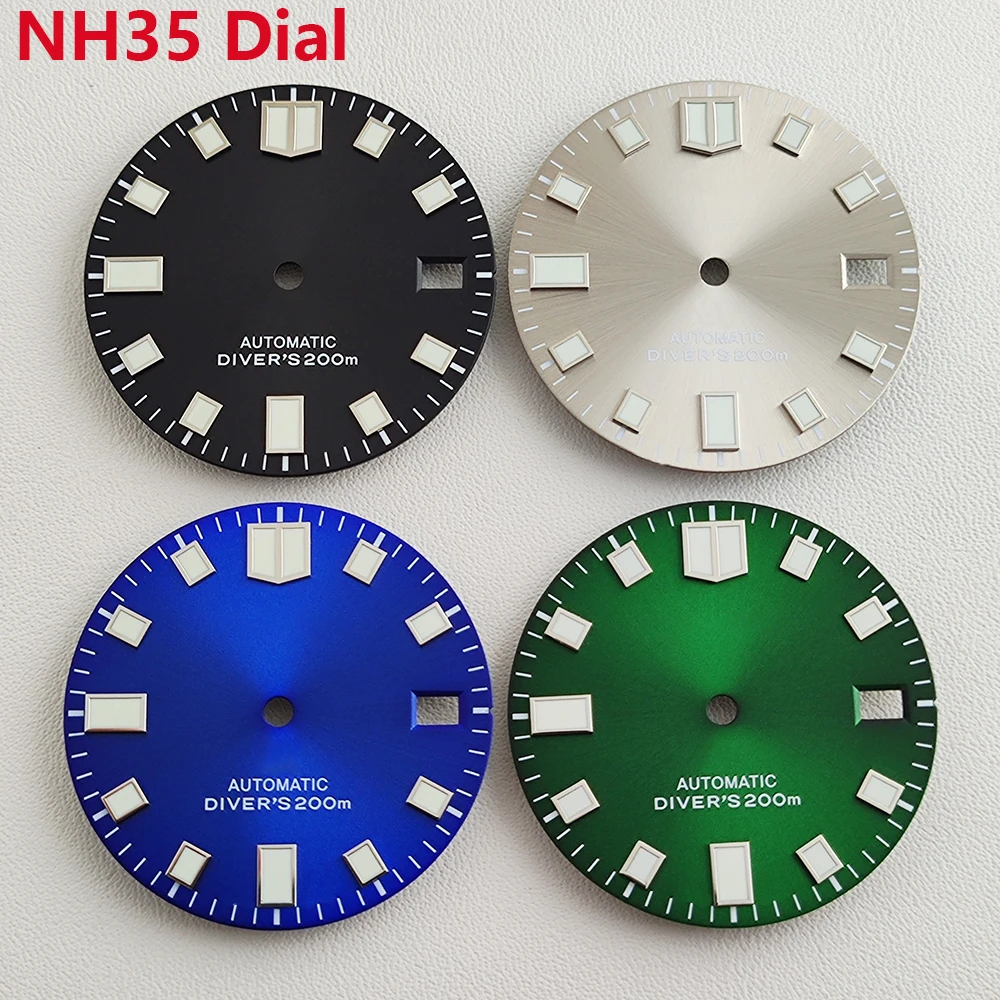 

28.5mm NH35 dial Watch dial green luminous dial Suitable for NH35/36 movement watch accessories Watch repair tool