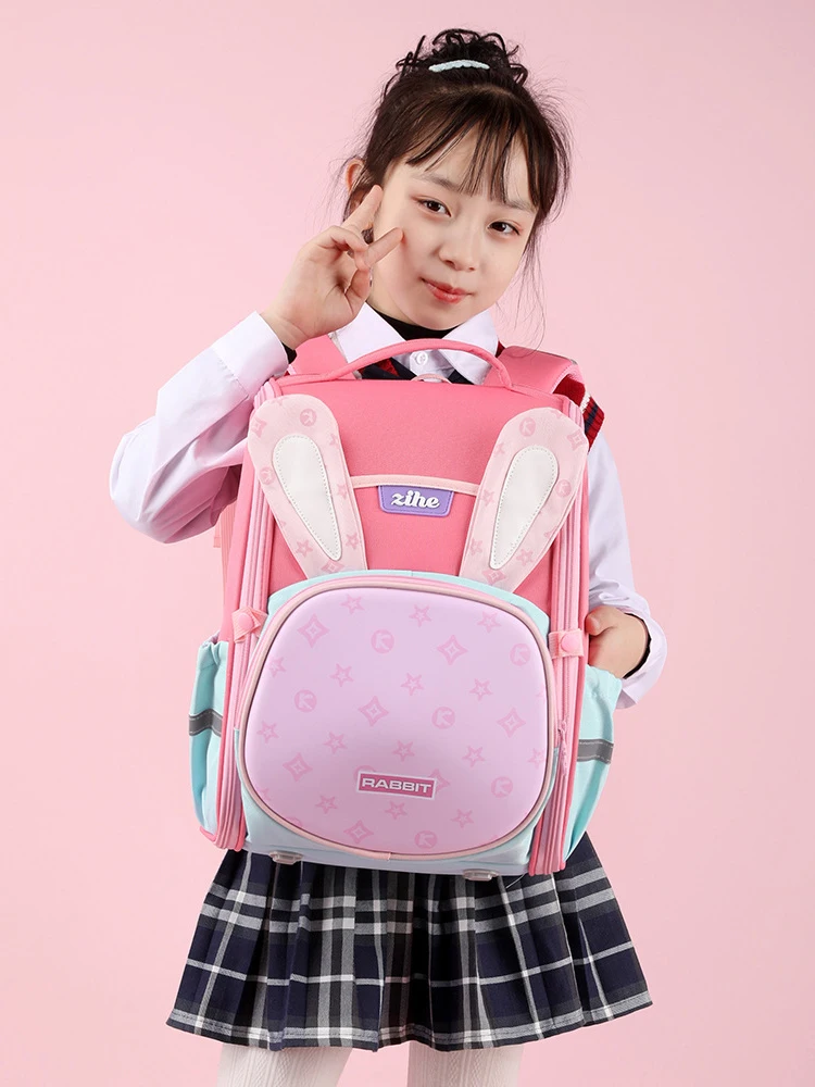 Backpack for Girls Boys Cute Rabbit School Bag Back Pack School Backpacks for Kids Kawaii Bookbag for Elementary Middle School