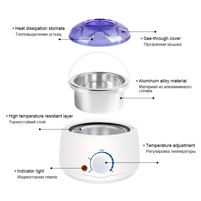200ml Hair Removal Wax Melting Machine Portable Hair Removal Kit Quick Multi-function Heater Melting Pot Hot Heater Depilation