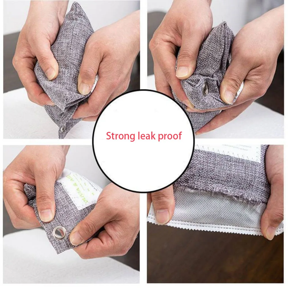 Sacs Purificateurs D'air Au Charbon Actif De Bambou, Sacs Purificateurs D'air Nature Fresh,absorbeur D'odeurs Au Charbon Actif Pour Pièce,placard ,chaussures,désodorisant De Voiture(200 G X 4