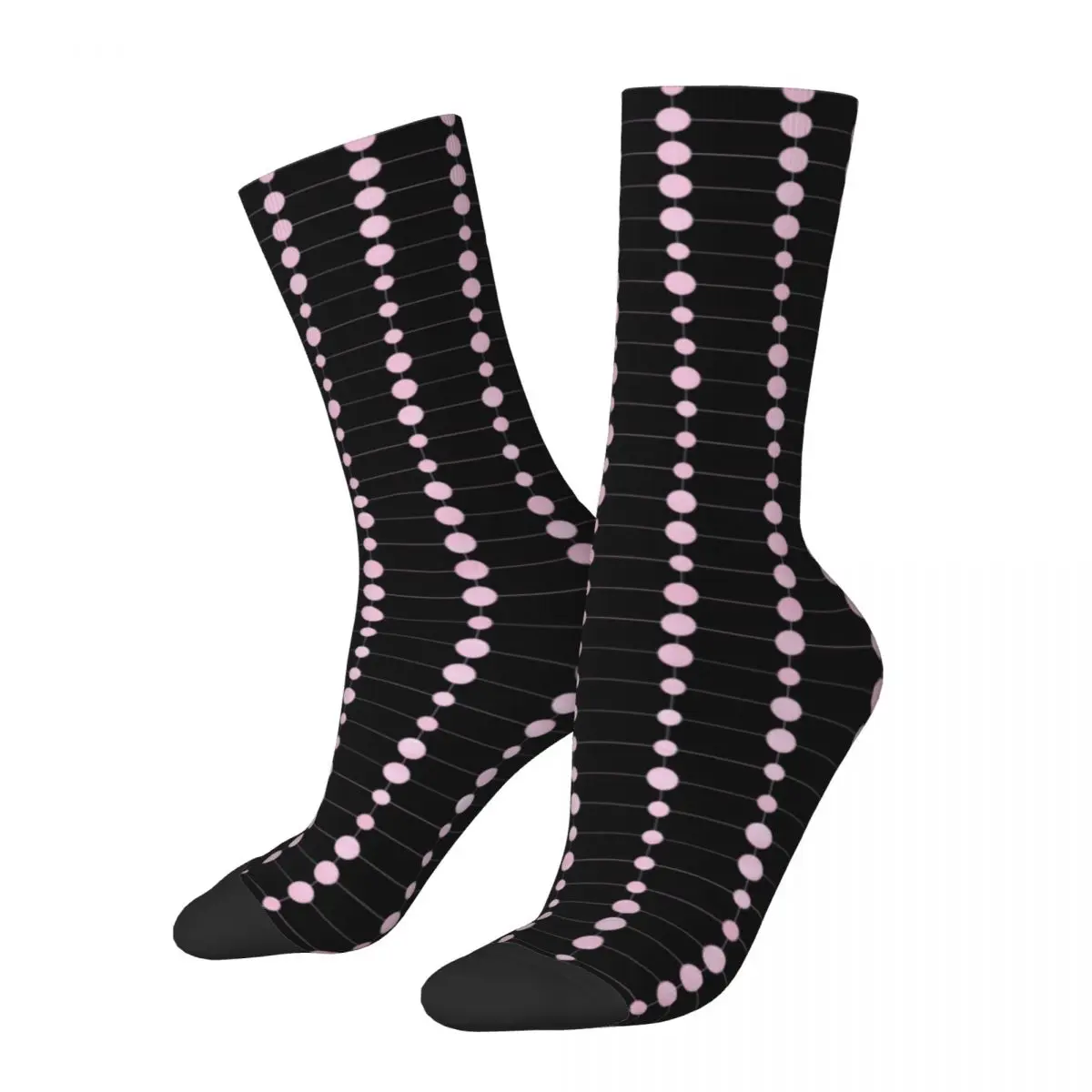 

Dots And Stripes Print Stockings Couple Elegant Modern Art Socks Medium Soft Modern Socks Autumn Cycling Anti-Slip Pattern Socks