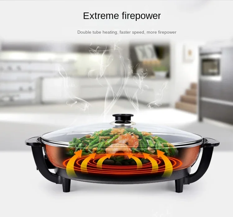 220V Multipurpose Electric Hot Pot, Skillet and BBQ Grill, Nonstick Surface 5