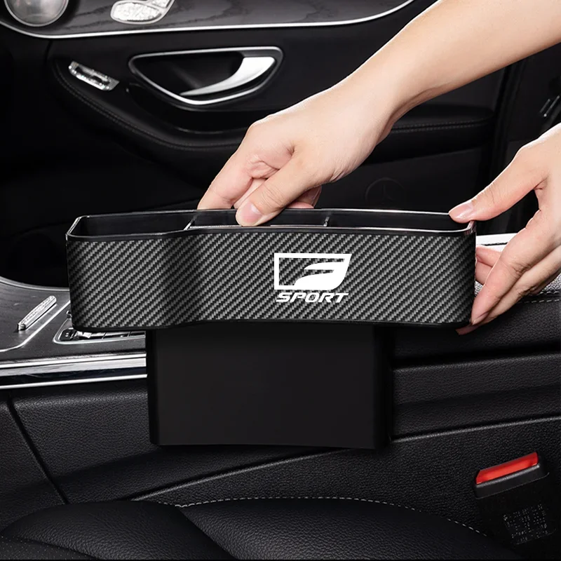 

Car carbon fiber Leather Seat Gap Storage Box Organizer With Logo For Lexus SPORT F gs nx es LFA ISF GSF RCF F ct