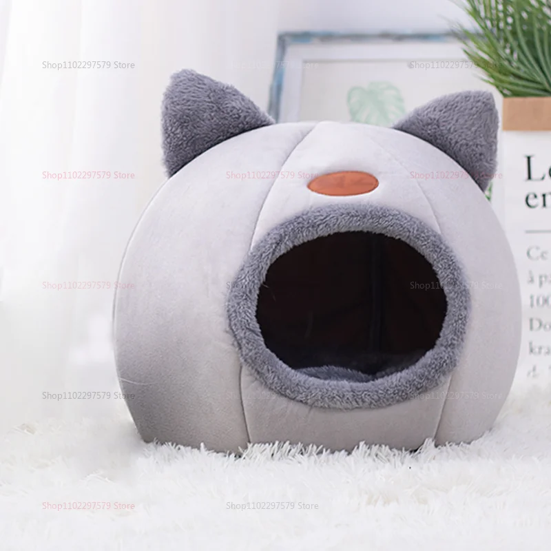 Winter Warm Cat Nest Semi-Enclosed Design Windproof And Cold-Resistant Large Model Comfortable And Warm Pet Nest For Home Use 4