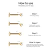 2/8PCS Stainless Steel Eearring Nose Stud Cartilage Piercing Jewelry Helix Tragus Lip Flat Back Tiny Earrings for Women 18G 5