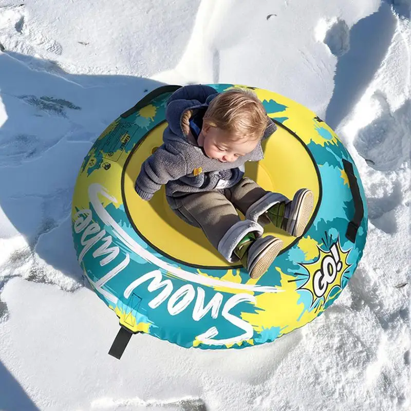 Inflatable Snow Sled Inflatable Winter Sled Tube Heavy Duty Snow Ski Tube For Outdoor Sledding With Thickened Handles And Oxford