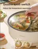 2000W Large Capacity Electric Hot Pot Mandarin Duck Pot Multifunction Electric Cook Pot Home Non Stick Electricity Saute Pot 6L 4