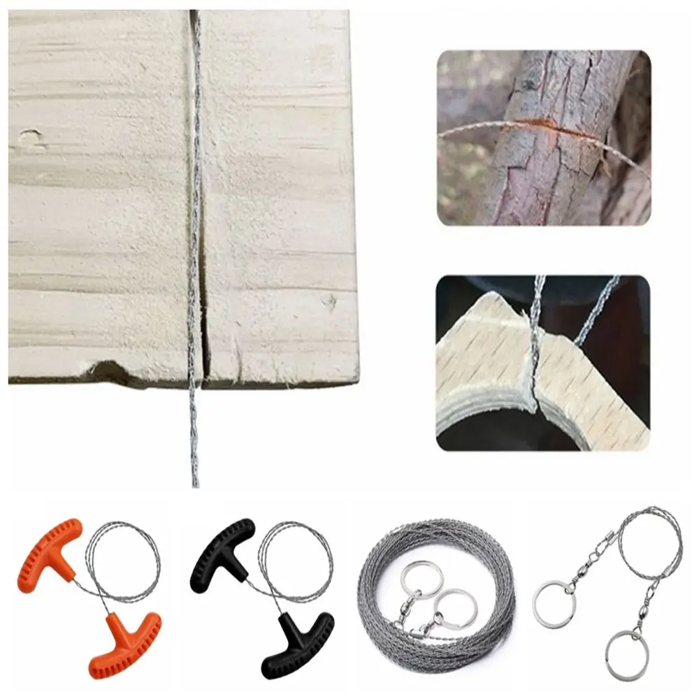 

Stainless Steel Survival Rope Saw Spiral Winding Portable Stainless Steel Wire Saw Durable Effort Saving Tree Saw