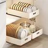 Kitchen Storage Rack with Slide Rails Retractable Drawer Organizer Pull-out Cabinet Organizer Tray Spice Box Kitchen Accessories 1