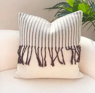

Clear inventory of modern homestay cushion covers, coarse cotton thread tassels, thick and durable brown yellow cushion covers