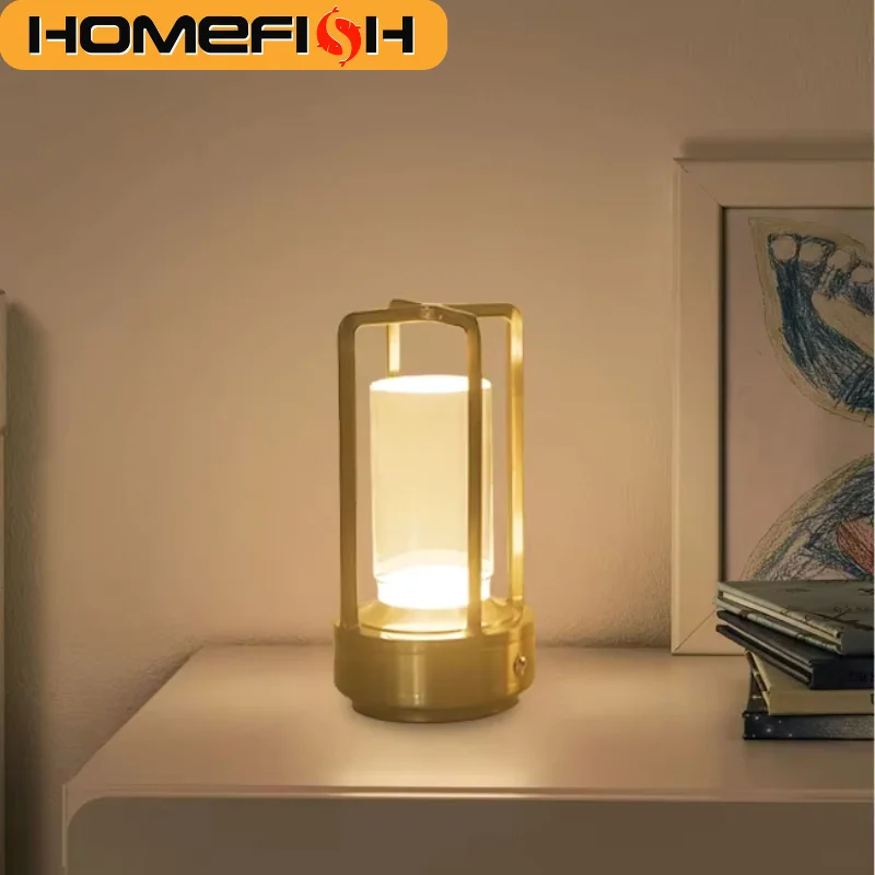 HOMEFISH 야간 조명 블랙 골드 실버 테이블 램프 터치 USB 충전 무드등 침실 거실에 적합