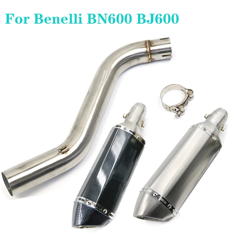 

Suitable for Benali TNT600 BN600 Motorcycle Exhaust Escape System Modified Muffler Middle Chain Pipe Stainless Steel 51MM