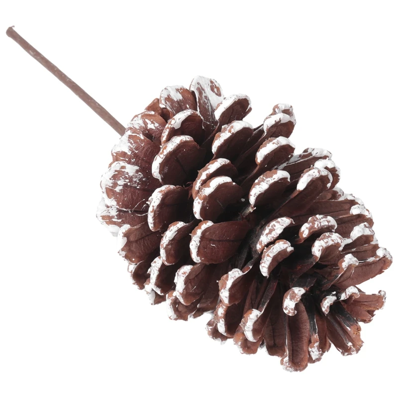 12Pcs Christmas Pinecone Sprays Medium Pinecones Picks With Wired Stems 8.3 Inch Tall For Xmas B