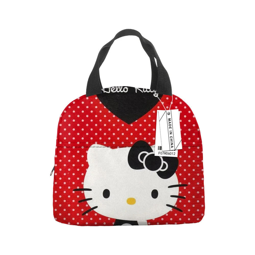 Lunch Bag Sanrio Cartoon Cute Hello Kitty Girl Large Capacit Portable KT Bento Bag Worker Waterproof Thermal Insulation Rice
