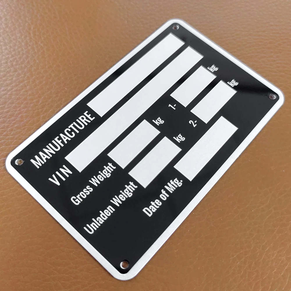 86 X 54mm Aluminum Trailer ID Tag Vin Plate Serial GVWR Medical RV Parts Camper Accessories