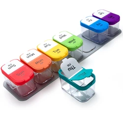 Large Weekly 7 - Day Pill Organizer with XL AM/PM Compartments for Daily Medications and Vitamins (1PCS)