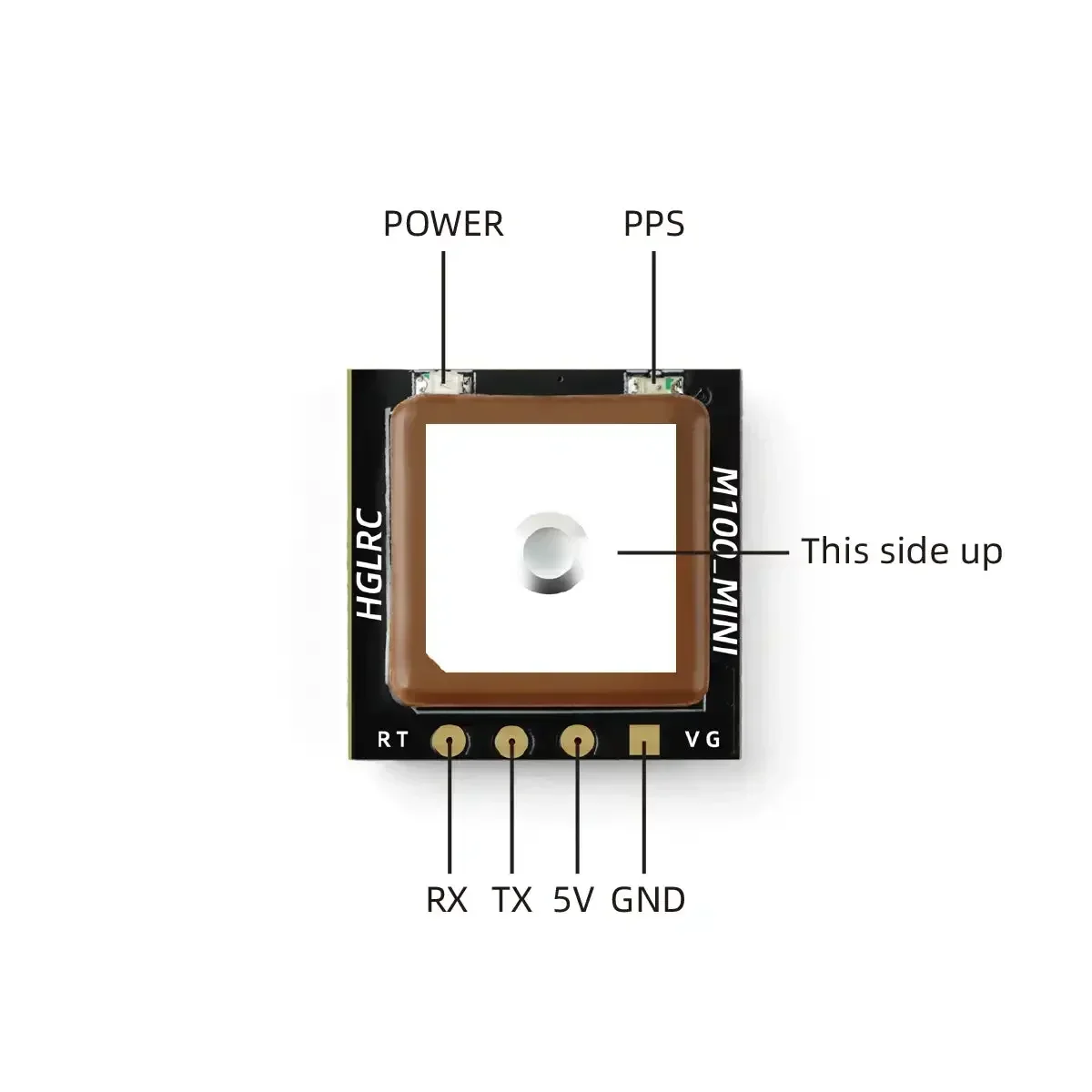 HGLRC M100 MINI M10 GPS Module Built-in Ceramic Antenna 15x15mm thumbnail 4