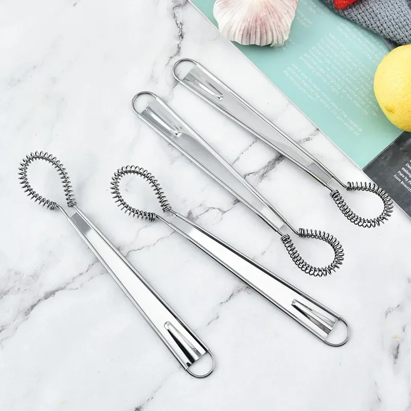 430 Stainless Steel Magic Hand Held Spring Whisk Mini Kitchen Eggs Sauces Mixer Spring Beater Hand Honey Cream Stir egg beater food mixer wire whisk ball whisk