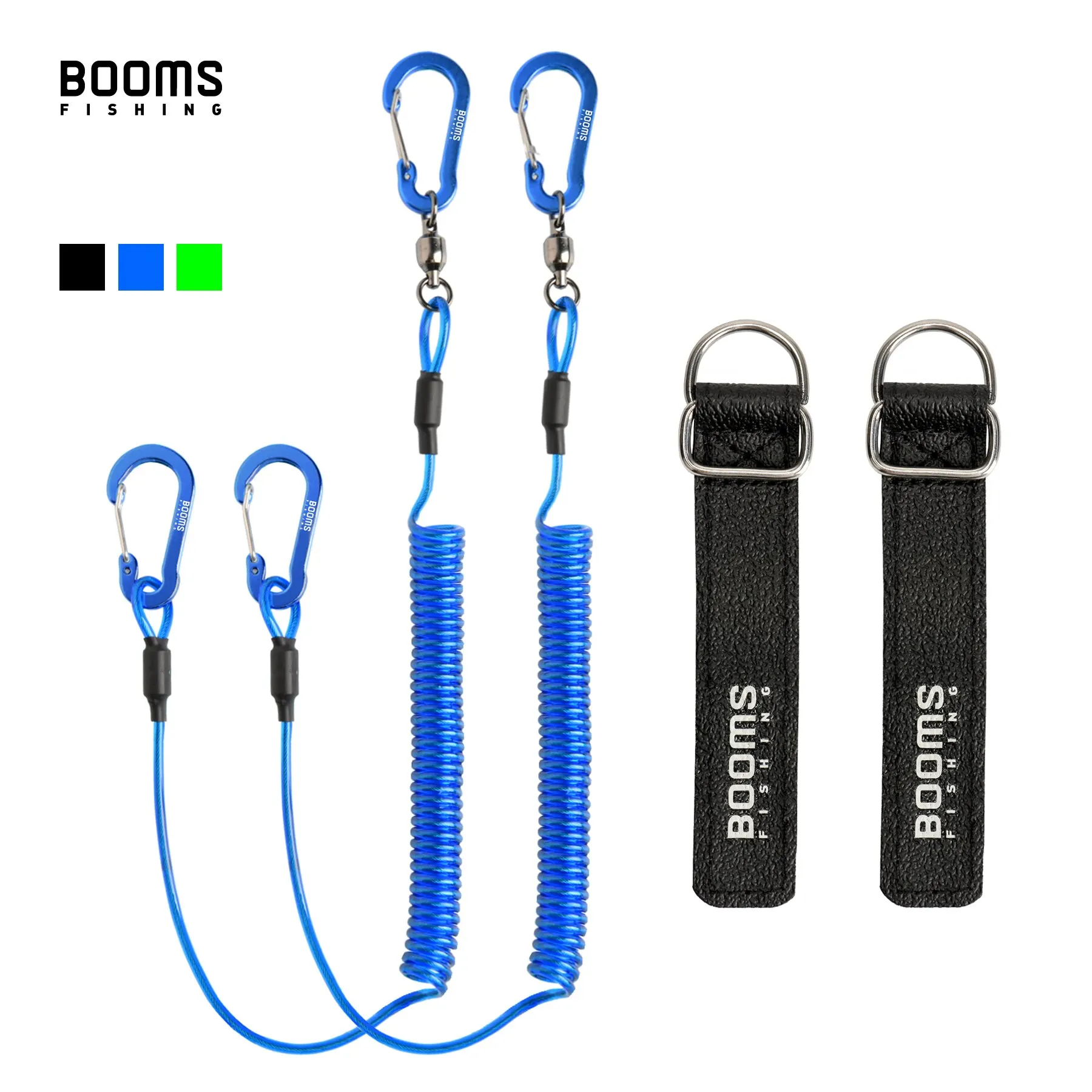 Sangle élastique lourde 2m Booms Fishing pour fixation canne kayak bateau - Tether rod holder 4 pièces