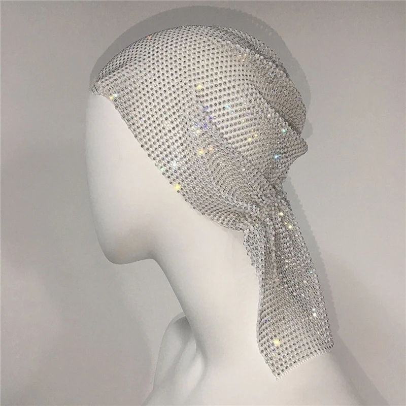 

Fashion Women Bandanas Shinning Fishnet Headscarf Hiphop Turban Hat