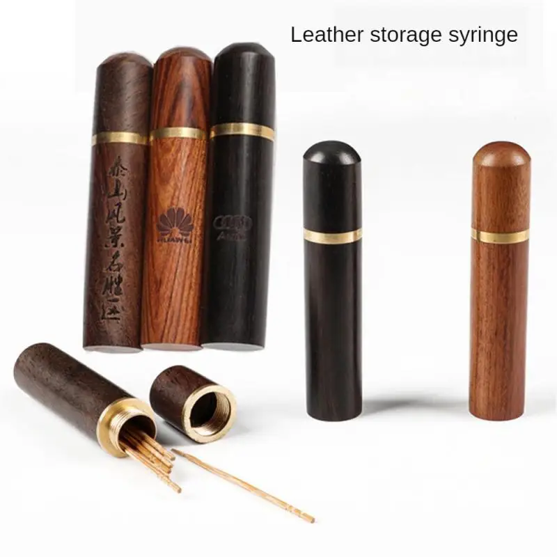 Sewing storage box Sewing needles storage box wooden container tube tools for crafts