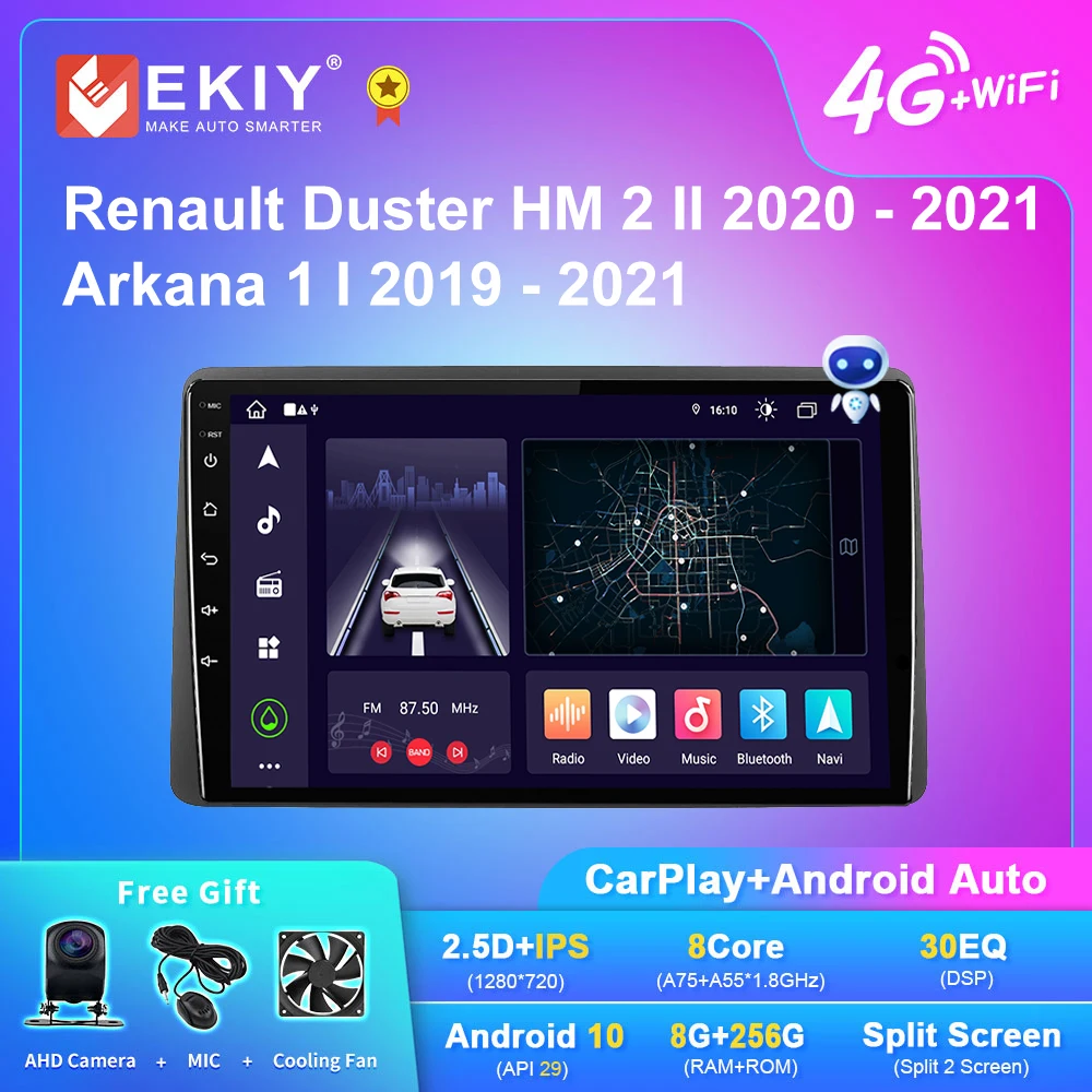 

EKIY X7 Android 10 Car Radio For Renault Duster HM 2 II 2020 - 2021 Arkana 1 I 2019 - 2021 No 2din Tape Recorder stereo Carplay