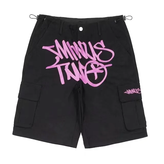 

Y2K Summer Men Streetwear Casual High Waist Wide Leg Baggy Oversize Cargo Gym Short Pants Hip Hop Track Minus Two Shorts Clothes