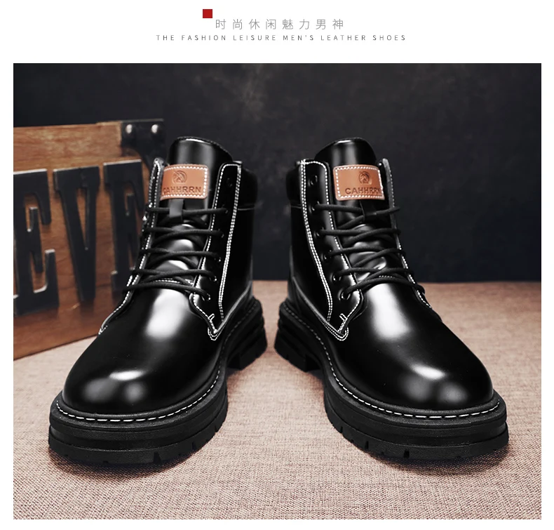 CYYTL Mens Boots Casual Winter Shoes Platform Leather Outdoor Designer Luxury Work Safety Ankle Sneakers Chelsea Cowboy Tactical