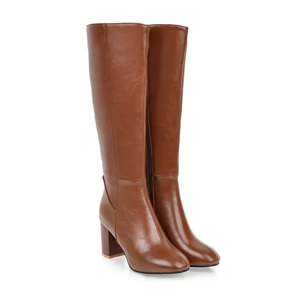 Women Boots Over Knee Shoes Luxury Designer Zipper Clogs Platform Over-the-Knee High Heel Fashion Rubber Ladies Solid Fabric Women High Heel Boots