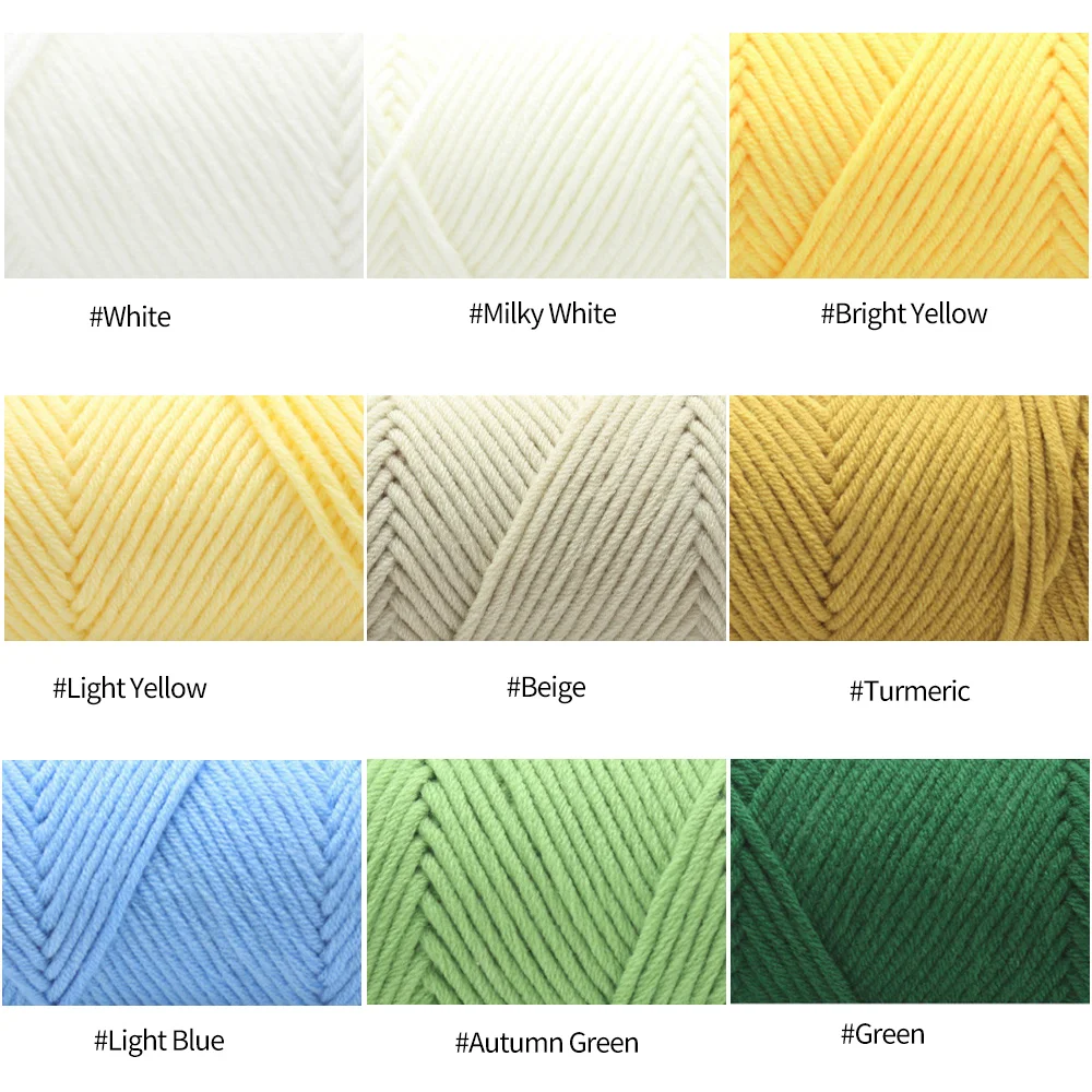 100g/roll 8-ply Milk Cotton Yarn Hand-Knitting Thread Soft Warm DIY Cotton Threads Baby Wool for Hand Knitting Crochet Yarn