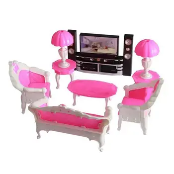 Divano giocattolo per bambole, mobili in miniatura per casa delle bambole da 12 pollici, tavolino TV per casa delle bambole, giocattolo fai da te per bambine, regali di compleanno
